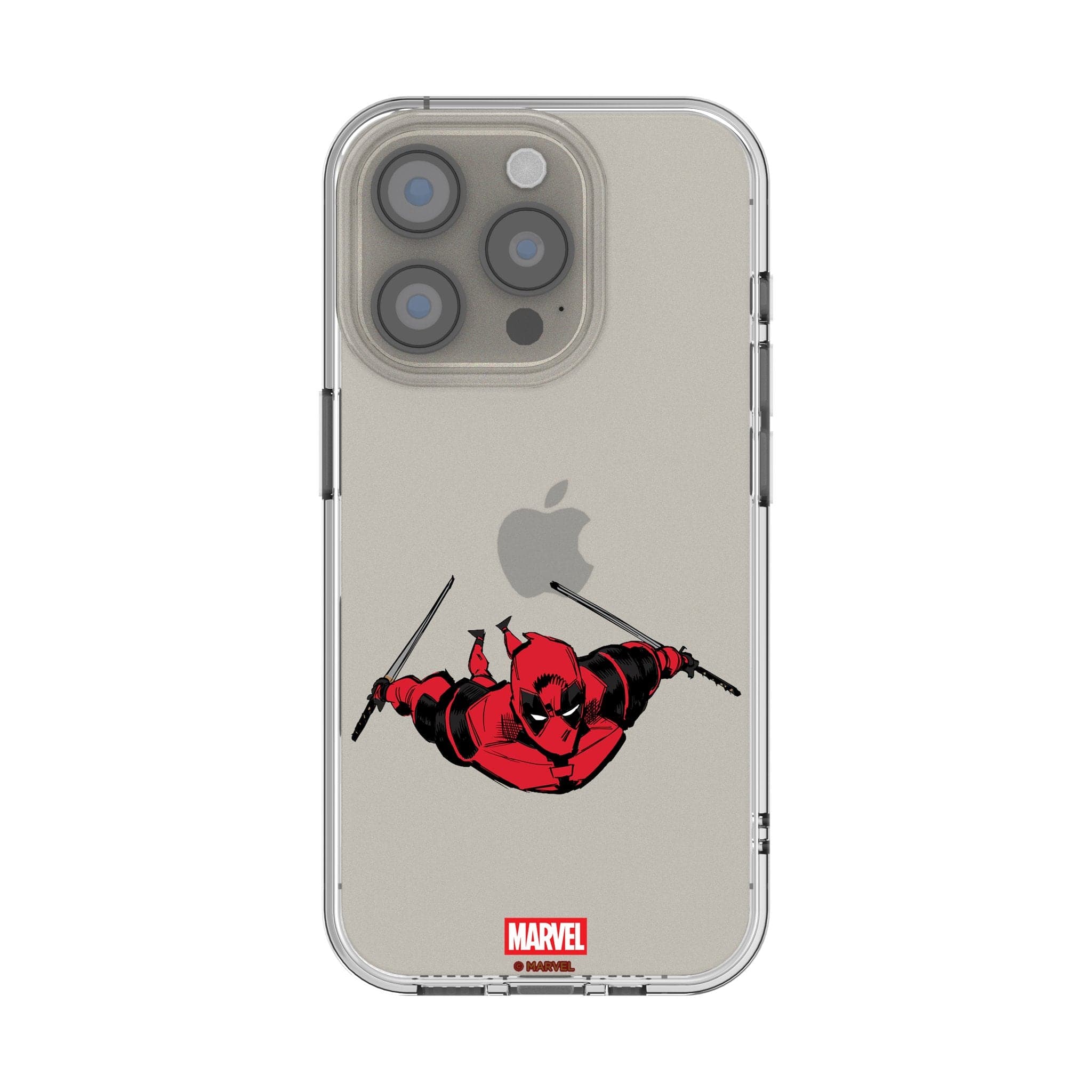 Keyscaper - Marvel Badge Clear Phone Case - Apple iPhone 16 Plus - Deadpool 1