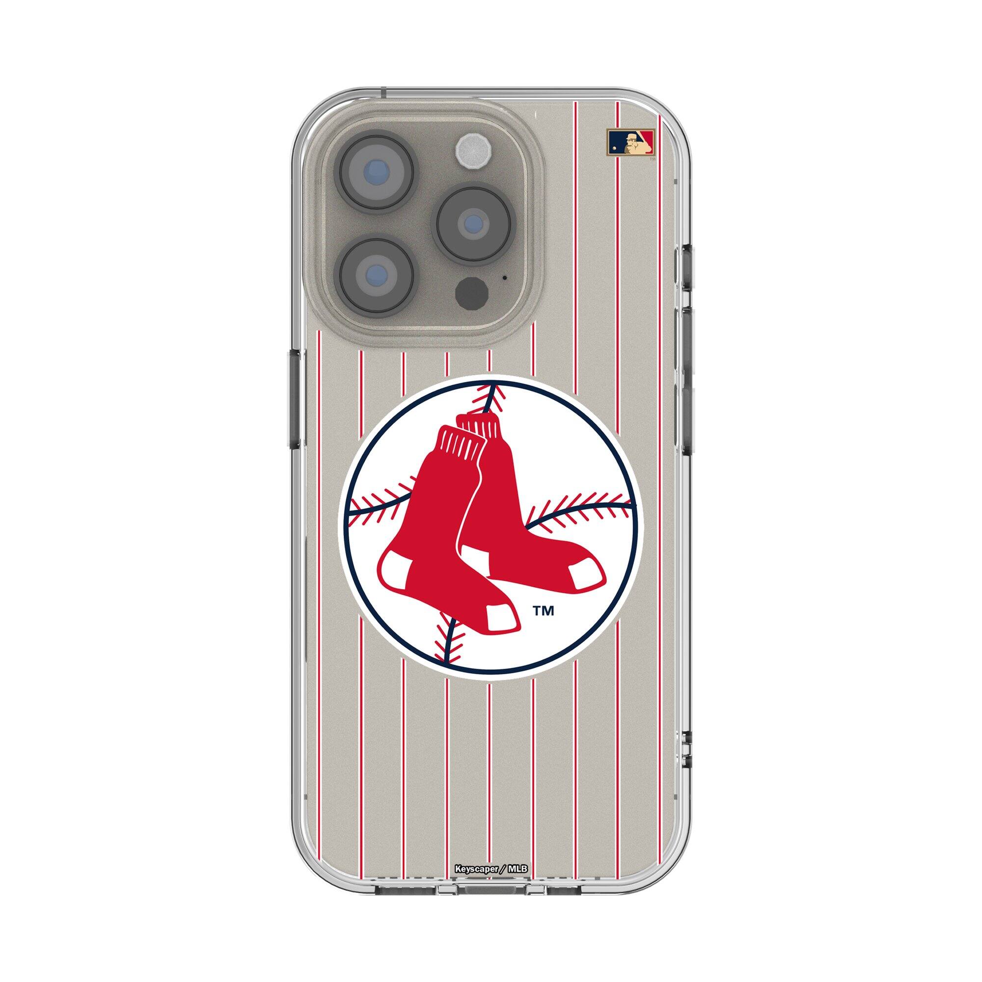 Keyscaper - MLB - Boston Red Sox - Cooperstown Pinstripe iPhone Clear Case - 15 - Multicolor