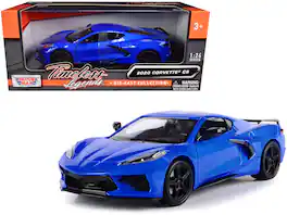 2020 Chevrolet Corvette C8 Stingray Blue Metallic "Timeless Legends" 1/24 Diecast Model Car by Motormax
