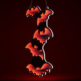Fitnate - Hallowmas 3D Mirror Bat LED Sign for Halloween Party - Red
