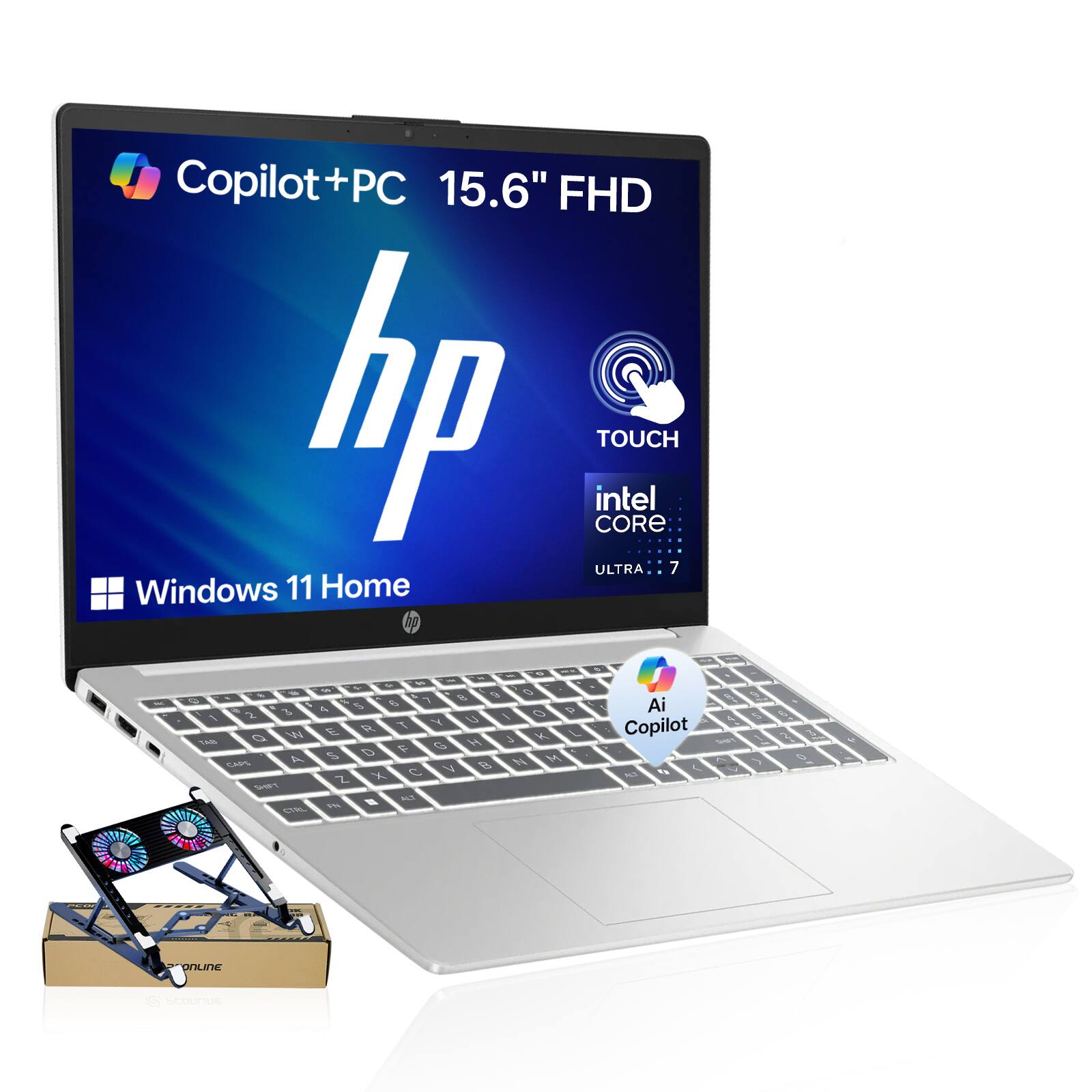 Copilot+PC 15.6" FHD hp CORE intel TOUCH ULTRA 7 Windows 11 Home  
AI Copilot  
G SCOUNUE