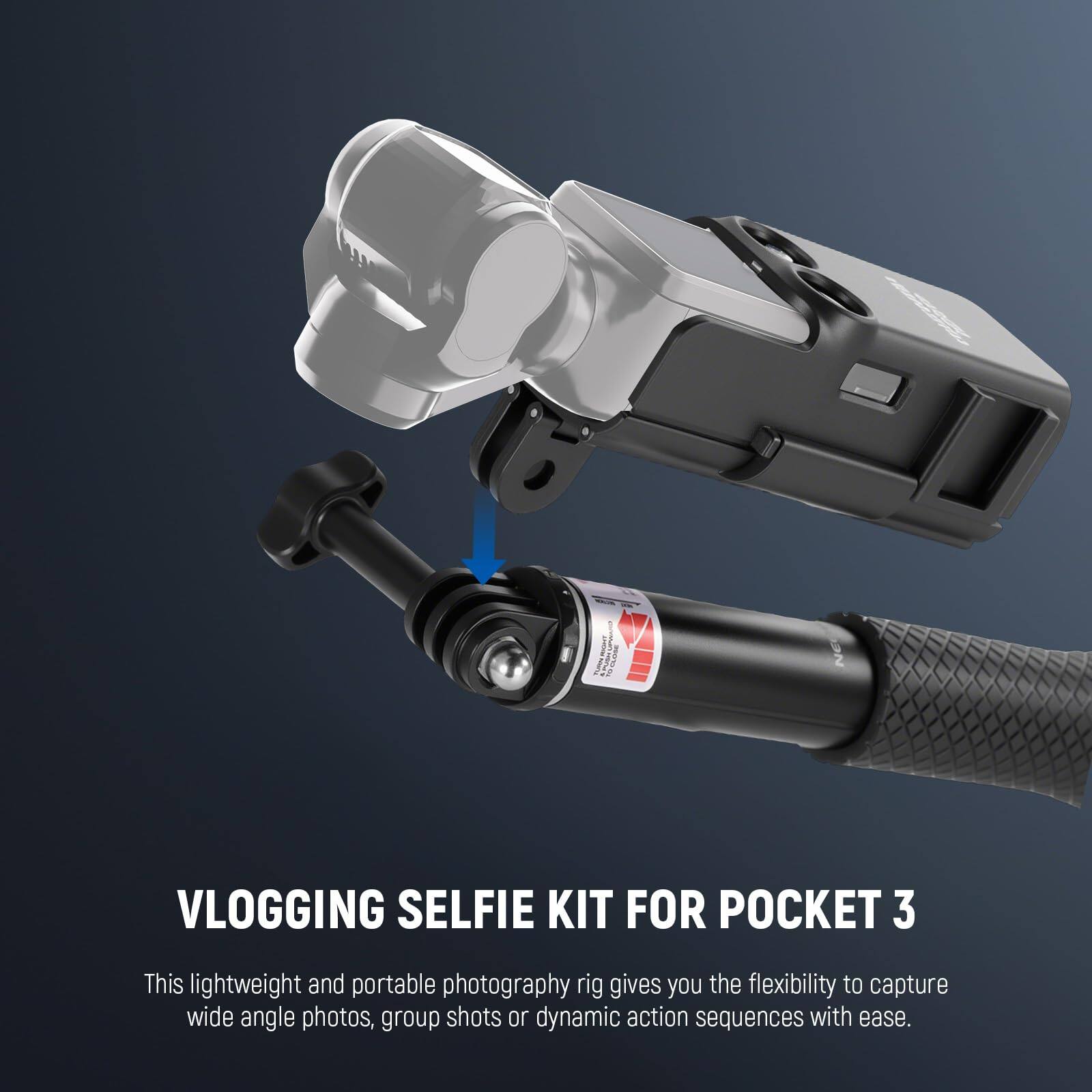 VLOGGING SELFIE KIT FOR POCKET 3

This lightweight and portable photography rig gives you the flexibility to capture wide angle photos, group shots or dynamic action sequences with ease.