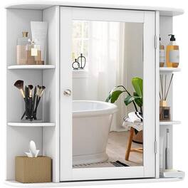 Hivvago - 26 x 25 inch Bathroom Wall Mirror Medicine Cabinet with Shelves - White