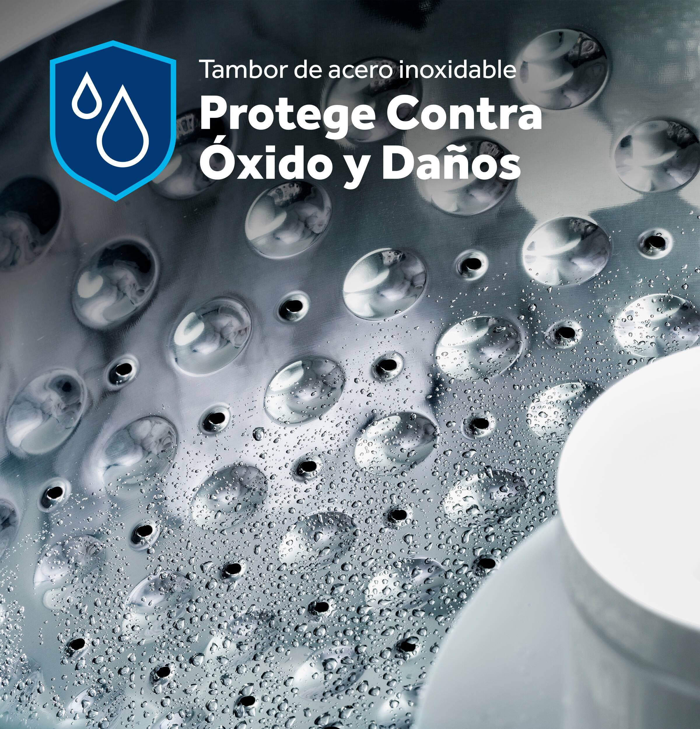 Tambor de acero inoxidable  
Protege Contra Óxido y Daños