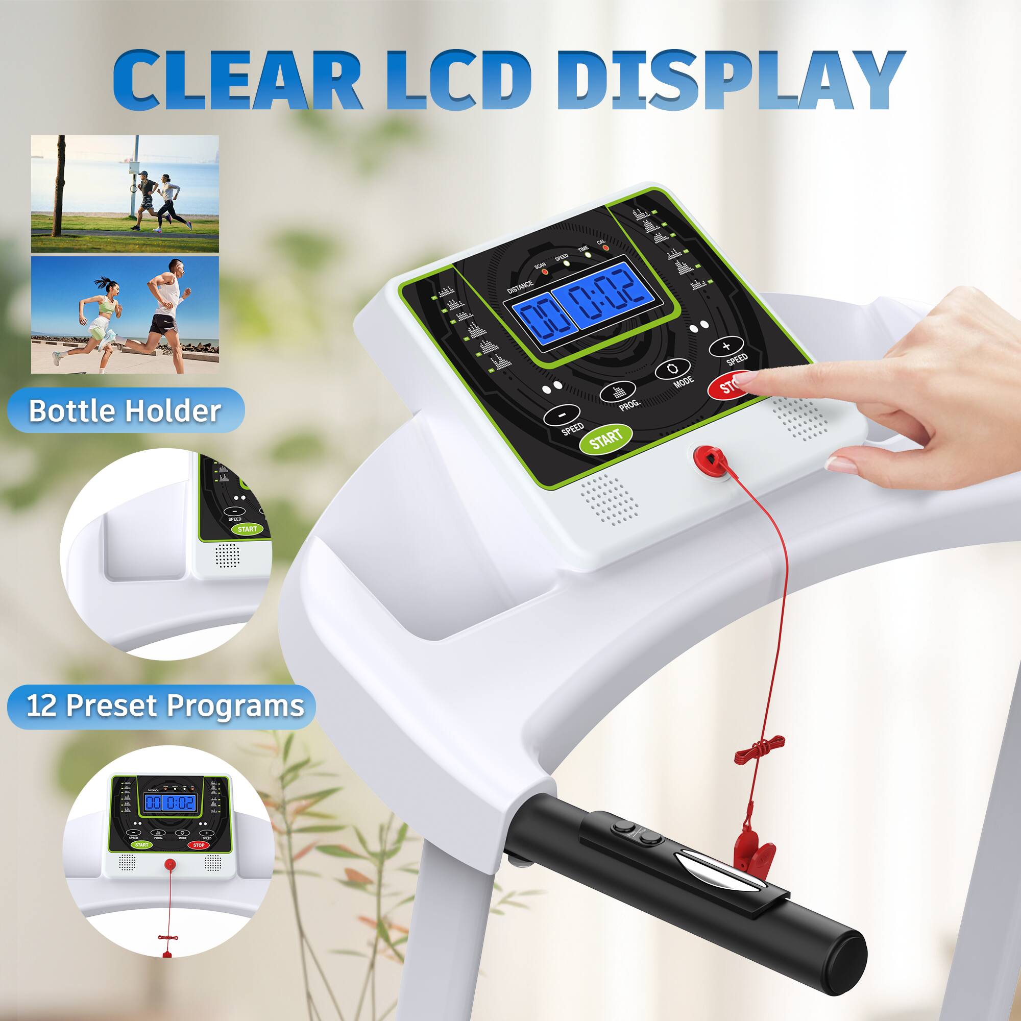 CLEAR LCD DISPLAY

Bottle Holder

12 Preset Programs