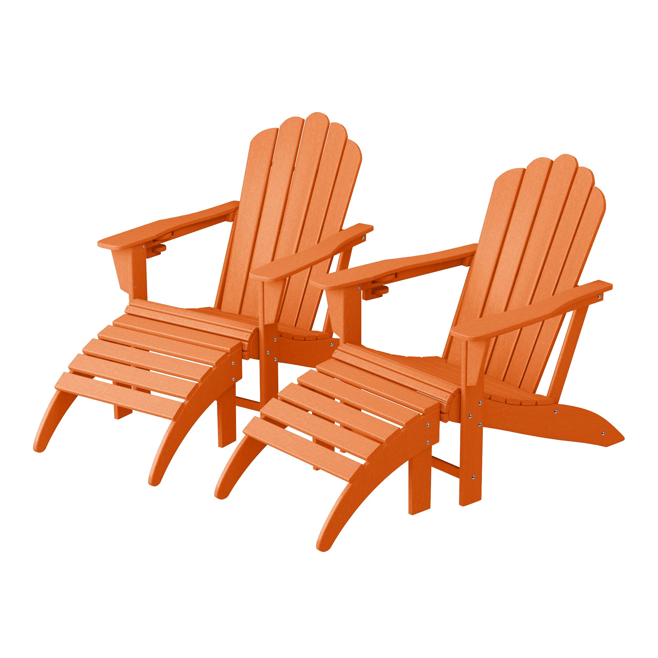 WestinTrends - Highland 4-Piece Outdoor Patio HDPE Adirondack Chairs With Ottomans and Cup Holder Set - Orange price history on PriceWatchPro