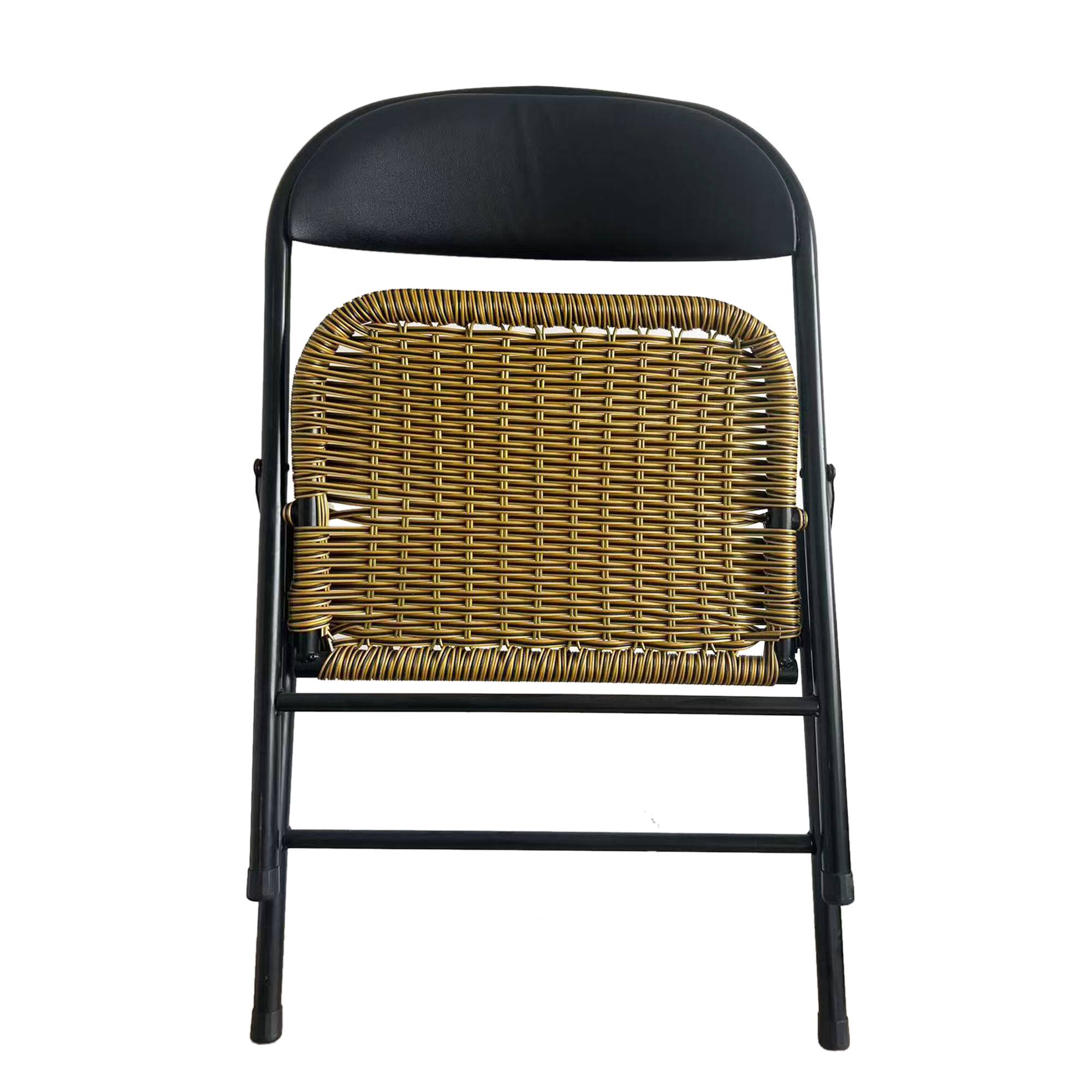 Alt View 1. APRILSOUL - Rattan chair set of 4 - Black.