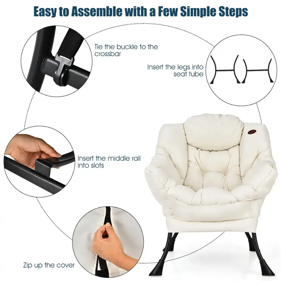 Easy to Assemble with a Few Simple Steps:

1. Tie the buckle to the crossbar
2. Insert the legs into the H0 seat tube
3. Insert the middle rail into slots
4. Zip up the cover