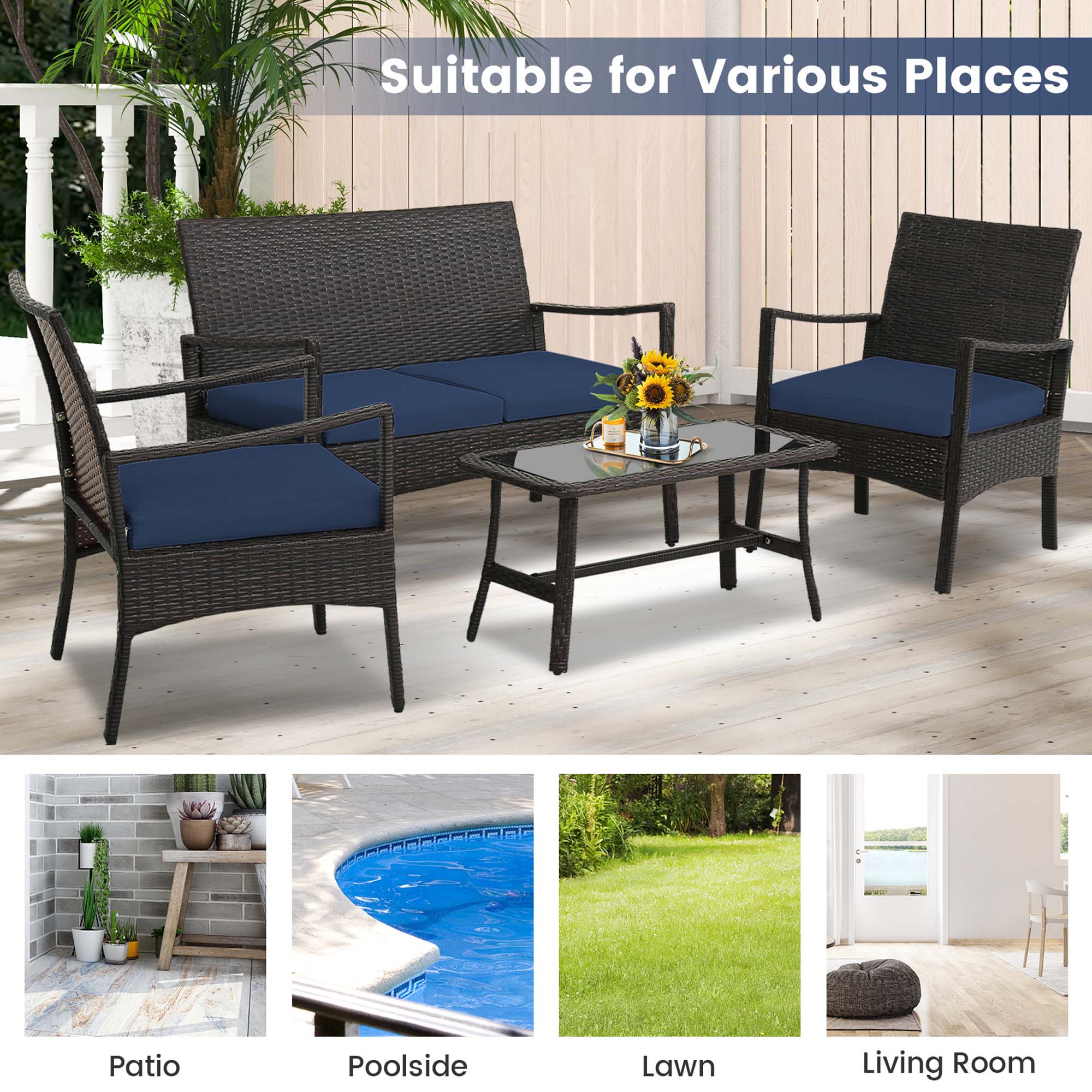 Suitable for Various Places

Patio  
Poolside  
Lawn  
Living Room