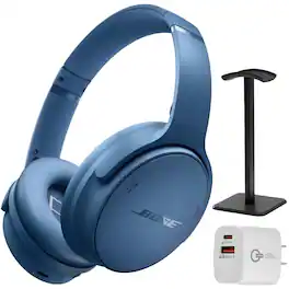 Bundle - Bose - QuietComfort Wireless Noise Cancelling Over-Ear - White Smoke