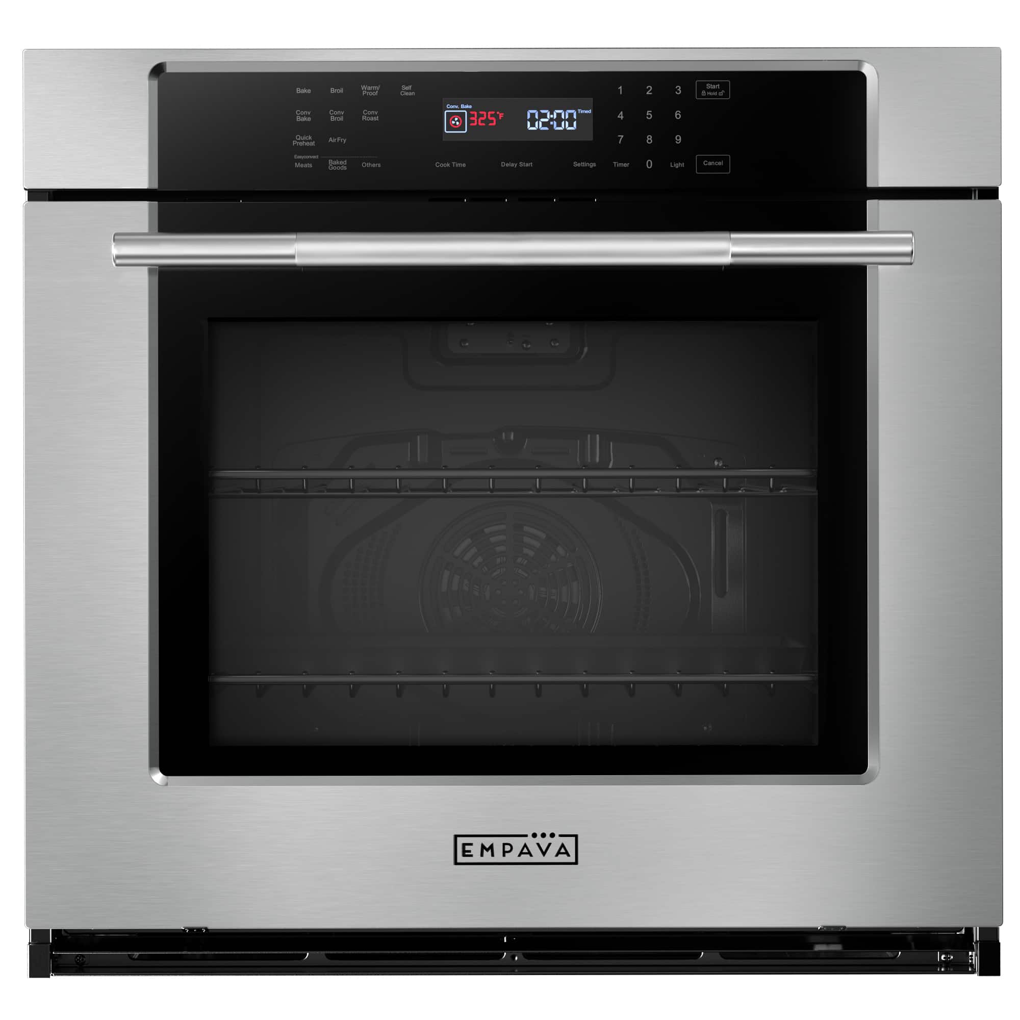 Empava - 30-inch Electric Single Wall Oven with Air Fry, Convection Bake, Self-Cleaning, 5.0 cu. ft. Capacity, Sabbath Mode - Stainless Steel