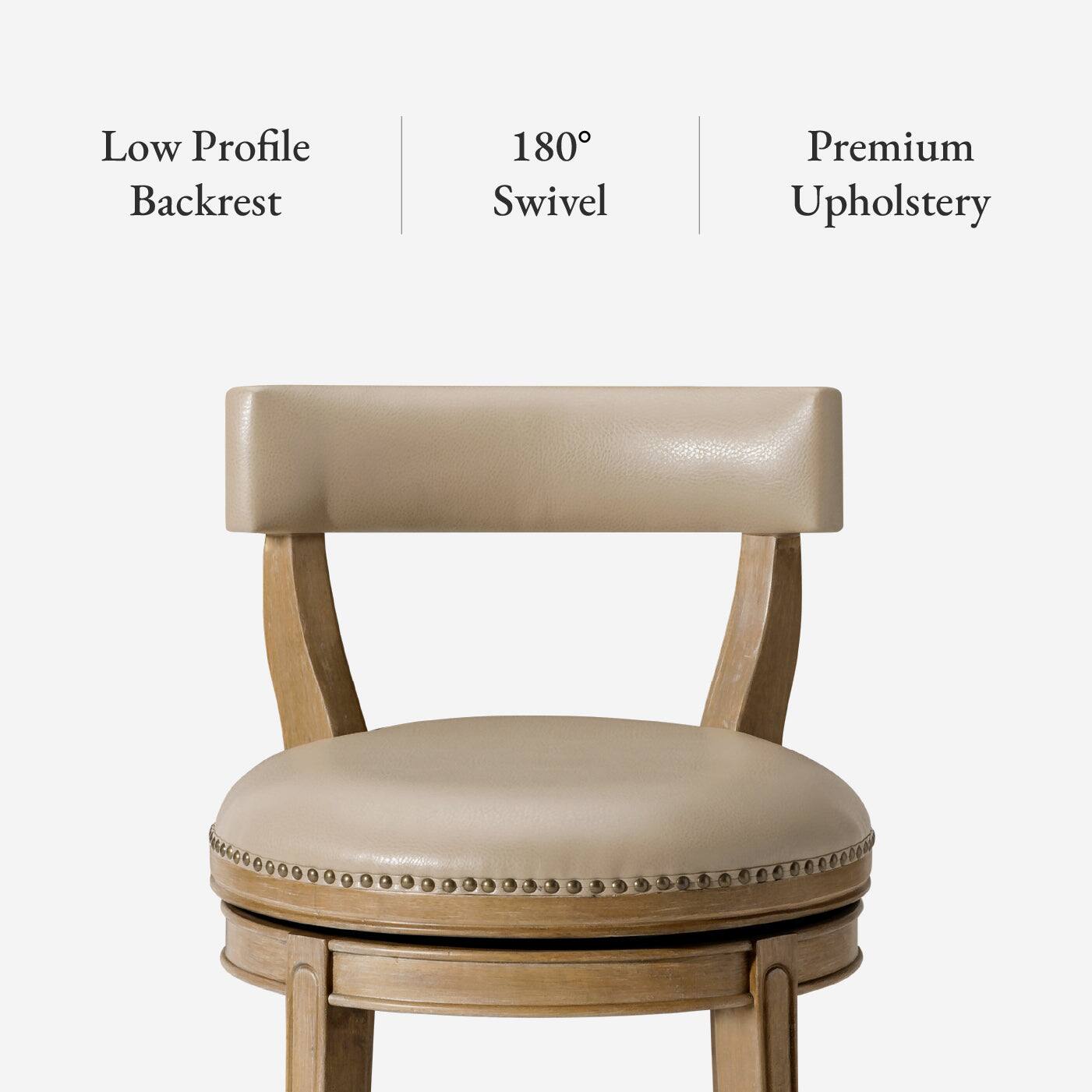 Low Profile Backrest, 180° Swivel, Premium Upholstery