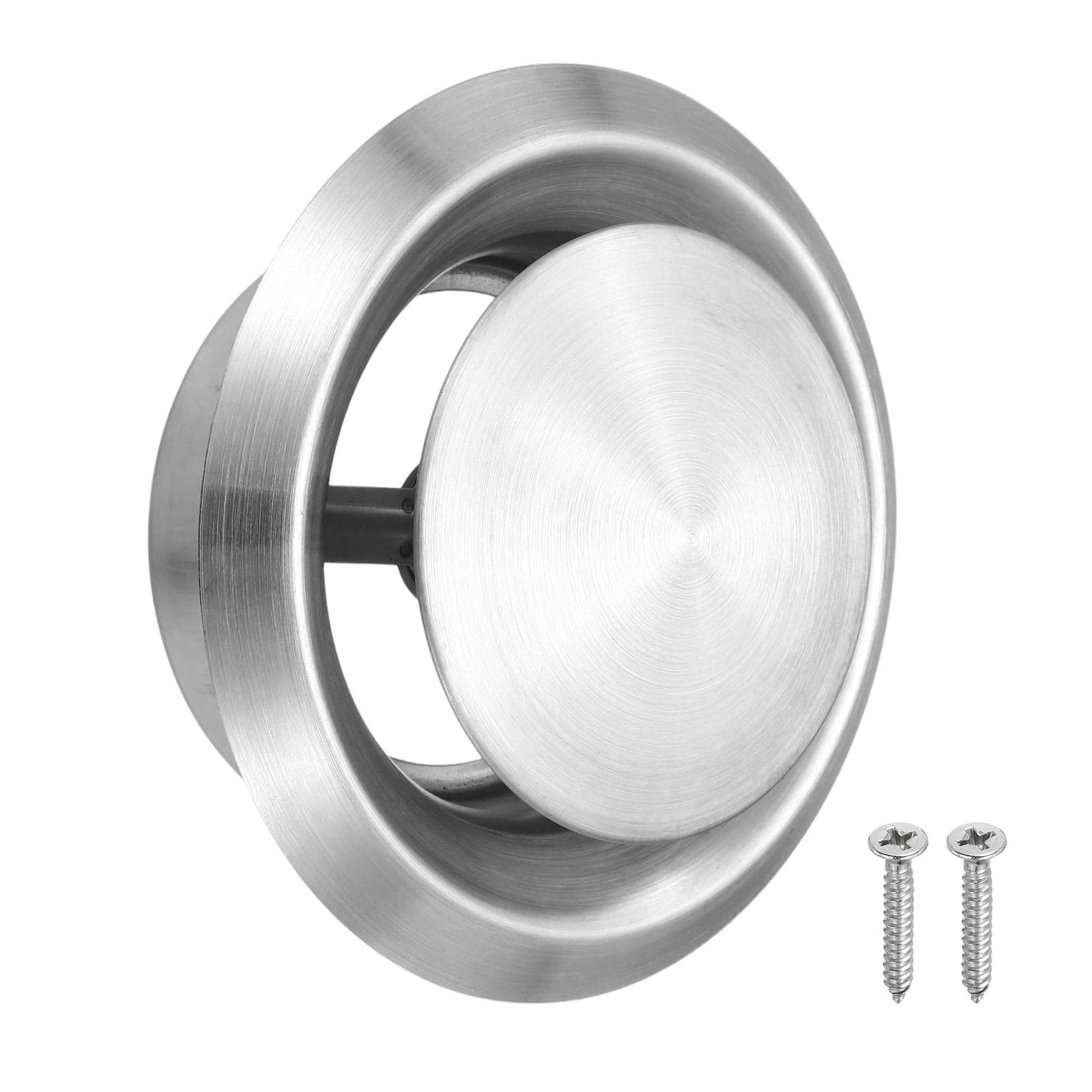 "Unique Bargains - 1Set 4"" Round Ceiling Diffuser, 304 Stainless Steel Adjustable Wall Air Vent Diffuser Duct Cover Exhaust Supply - Silver" price history on PriceWatchPro