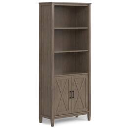 Simpli Home - Ela SOLID WOOD 72 inch x 30 inch Transitional Bookcase - Smoky Brown