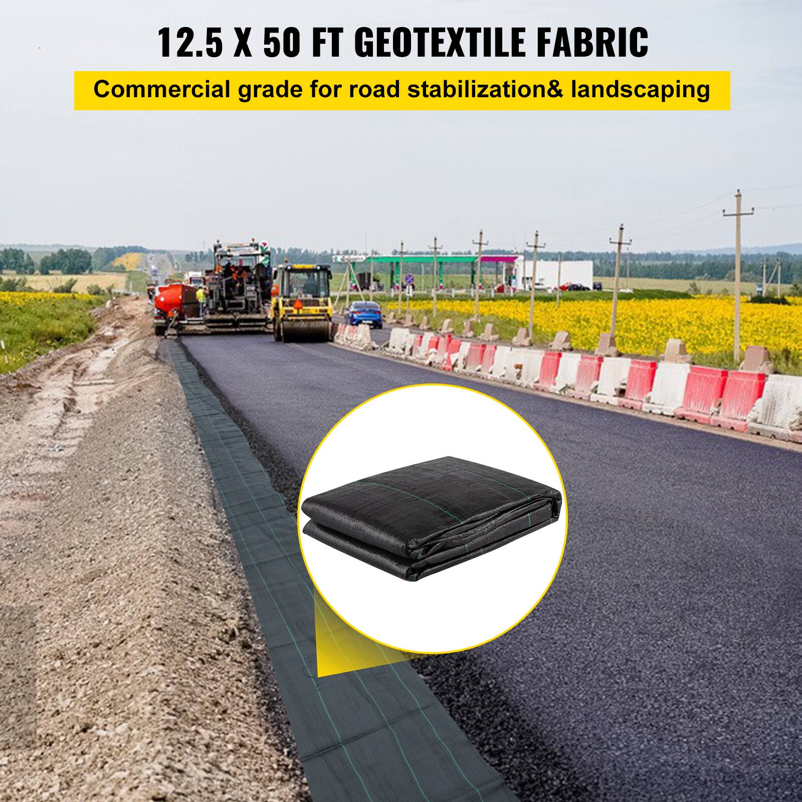 12.5 X 50 FT GEOTEXTILE FABRIC
Commercial grade for road stabilization & landscaping