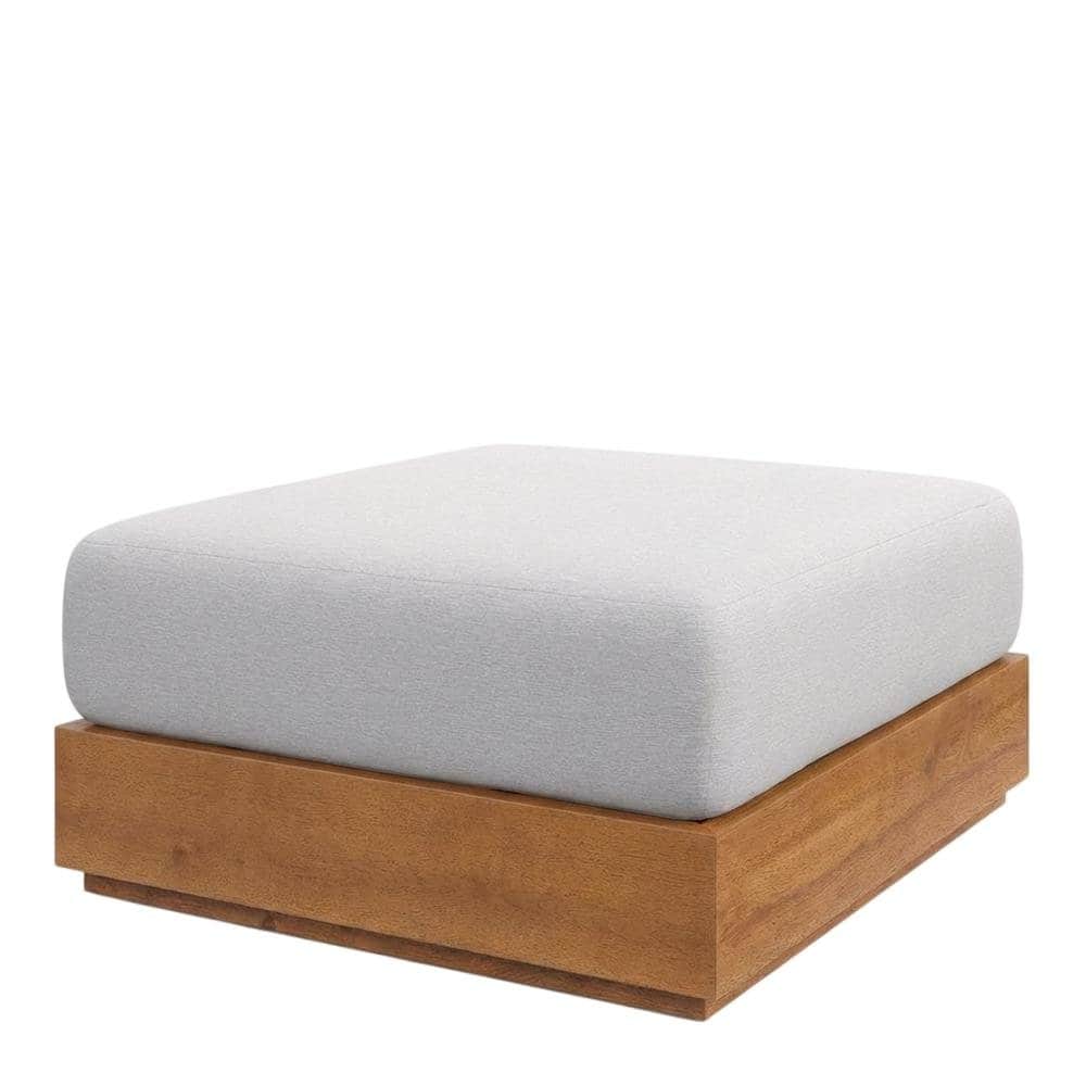 Outdoor Escape - Outdoor Patio Ottoman with Acacia Wood Top and Stylish Design - Gray price history on PriceWatchPro