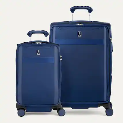 Front. Travelpro - Travelpro Versapack + Softside Carry-On & Medium Spinner Luggage Set - Estate Blue.