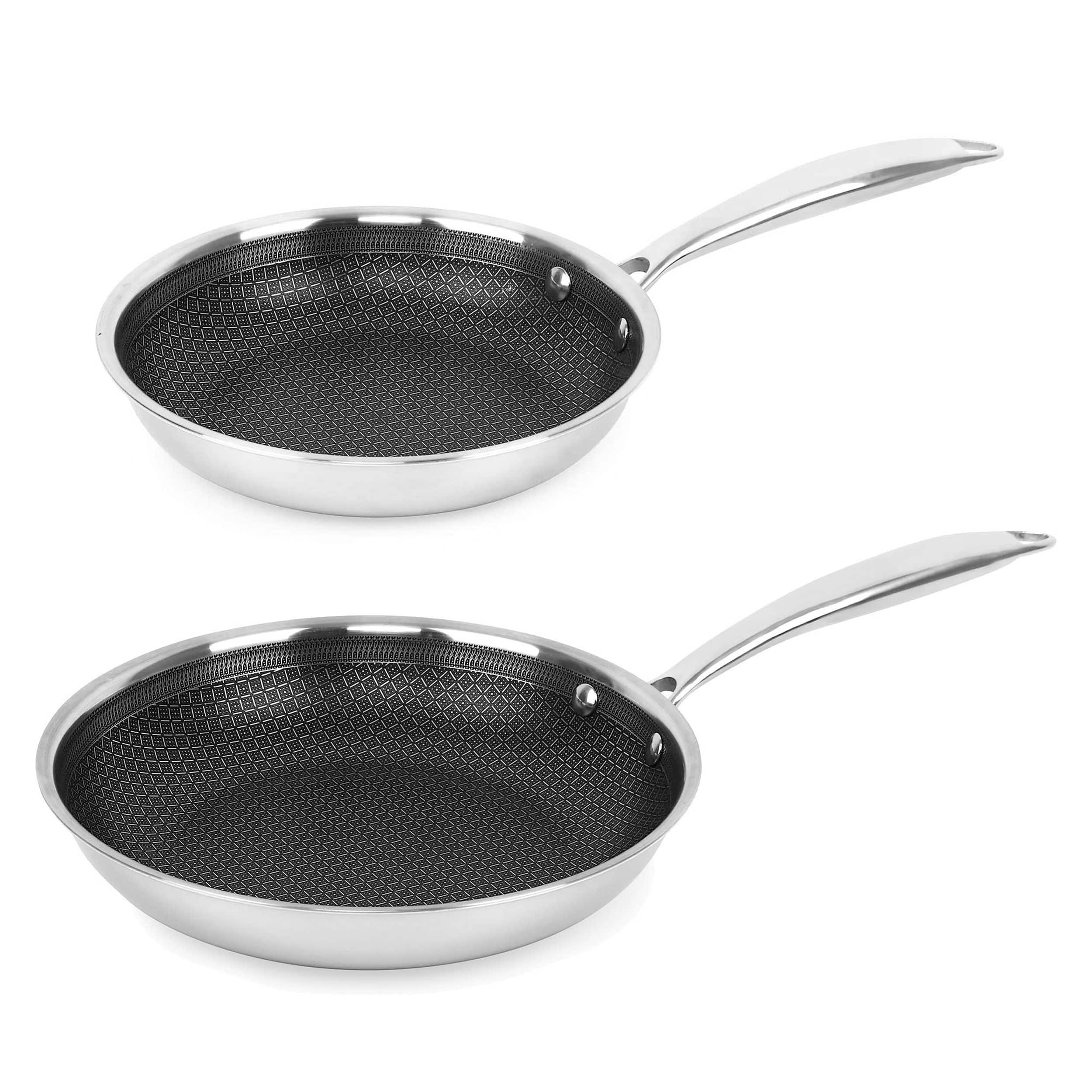 Brentwood - 8 inch and 9.5 inch Hybrid Non-Stick Stainless Steel Frying Pan Set - Silver price history on PriceWatchPro