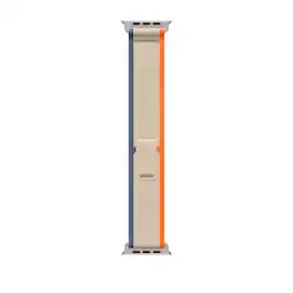 Apple - Watch Band - Trail Loop (49mm) - Orange/Beige with Rugged Titanium Finish - S/M - Multicolor