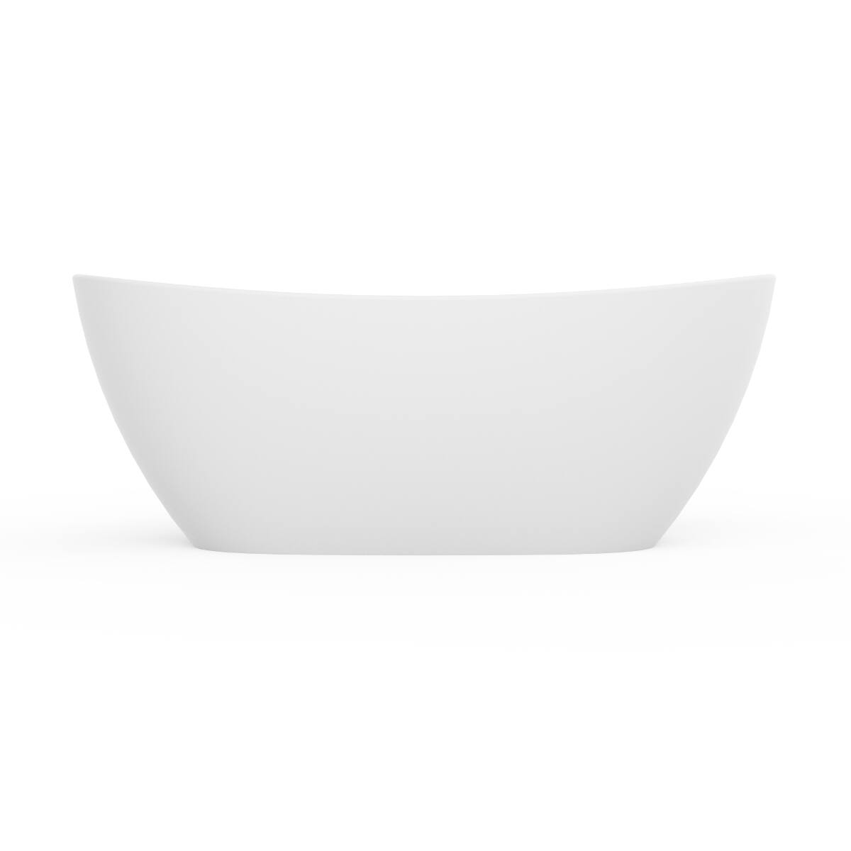 Alt View 2. Loheer - Loheer Solid Surface Freestanding Bathtub, Matte White Soaking Tub with Center Drain, 65 in - Matte White.