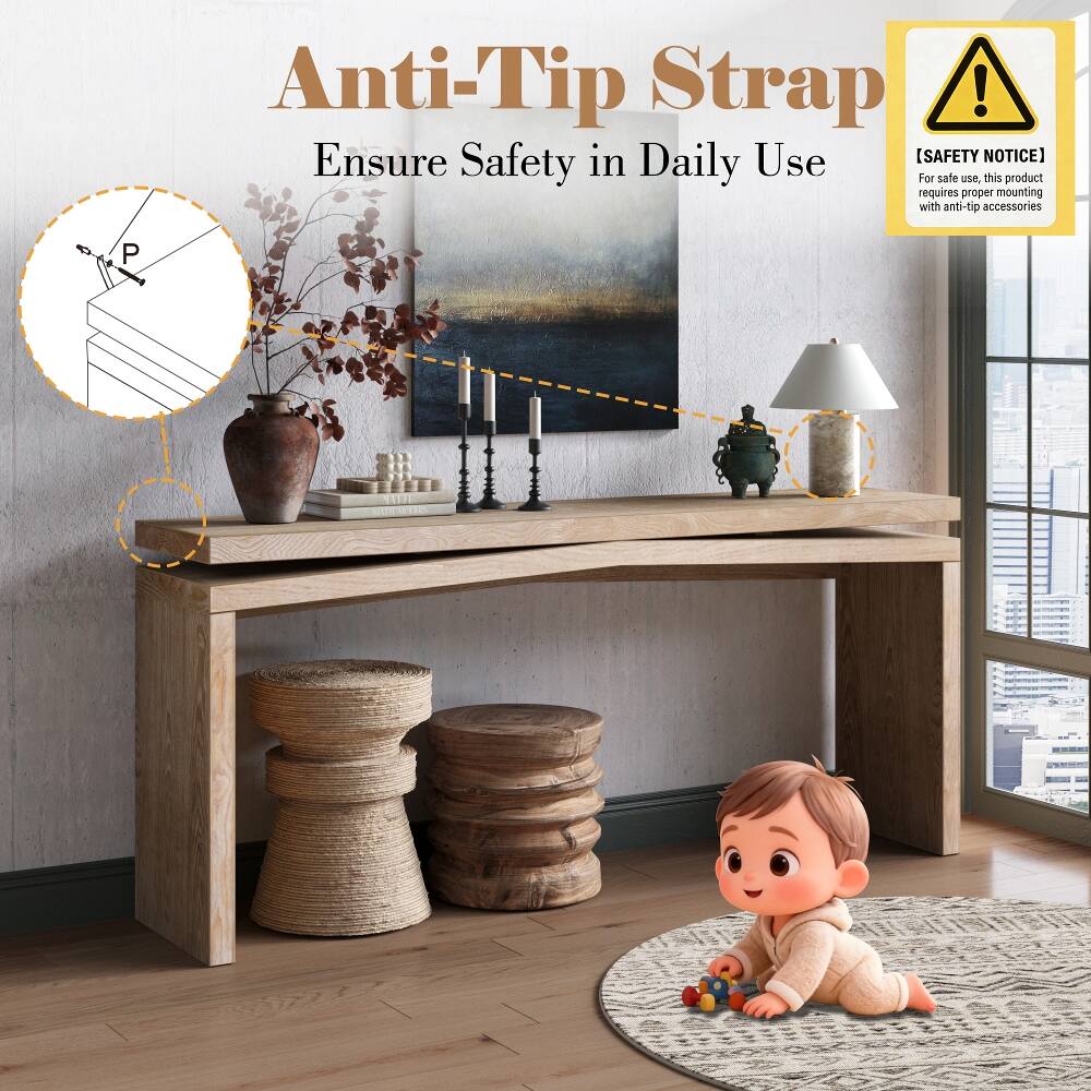 Anti-Tip Strap  
Ensure Safety in Daily Use  

[SAFETY NOTICE]  
For safe use, this product requires proper mounting with anti-tip accessories