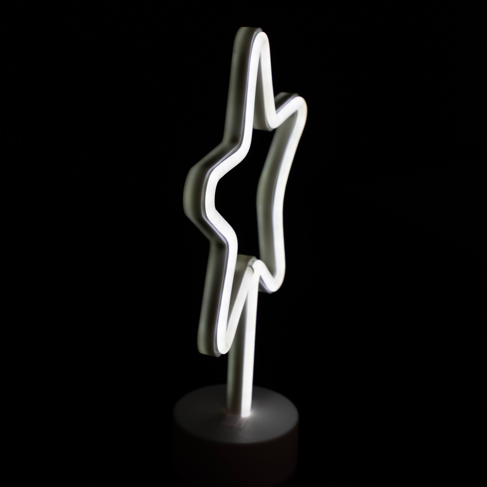 Alt View 5. Northlight - LED Star Neon Table Light - 11.5" - White.
