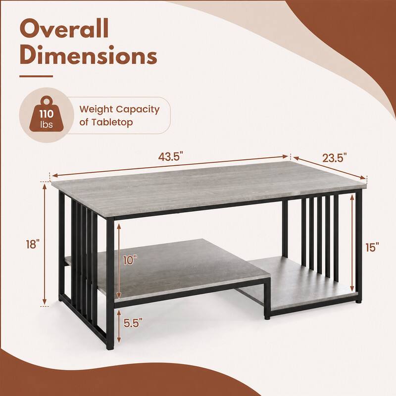 Overall Dimensions

Weight Capacity of Tabletop: 110 lbs

43.5" x 23.5" x 18" x 10" x 15" x 5.5"