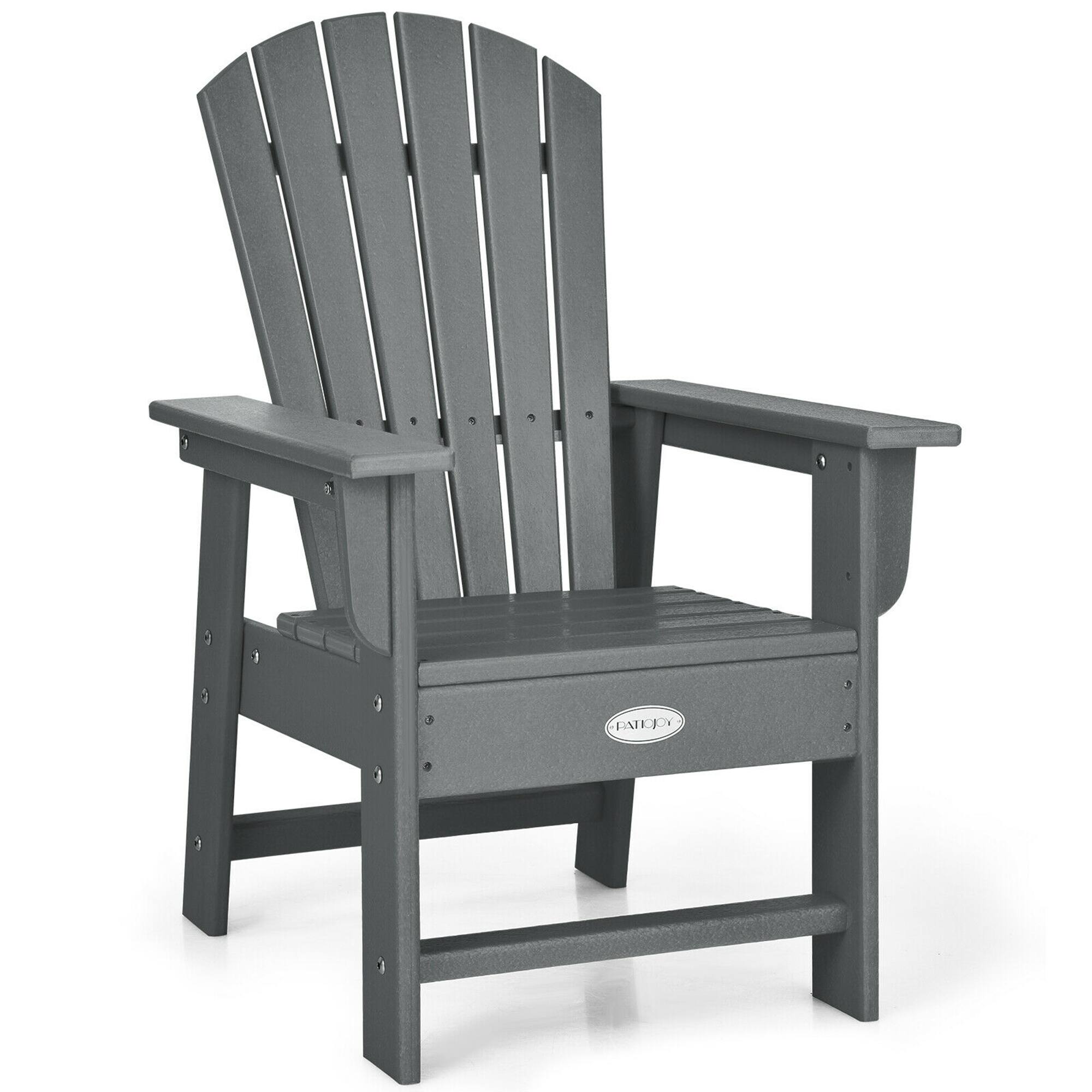 Alt View 4. Costway - Costway Set of 2 Kids Patio Adirondack Chair Armchair Weather Resistance Outdoor Chair - Grey.