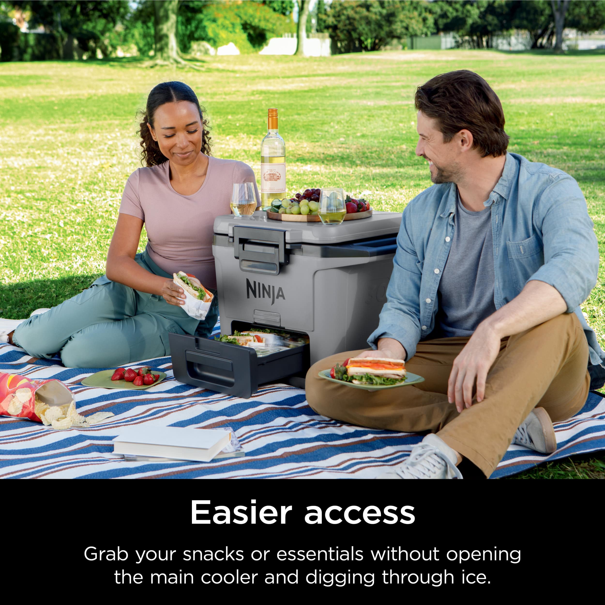 1. NINJA Easier access: Grab your snacks or essentials without opening the main cooler and digging through ice.