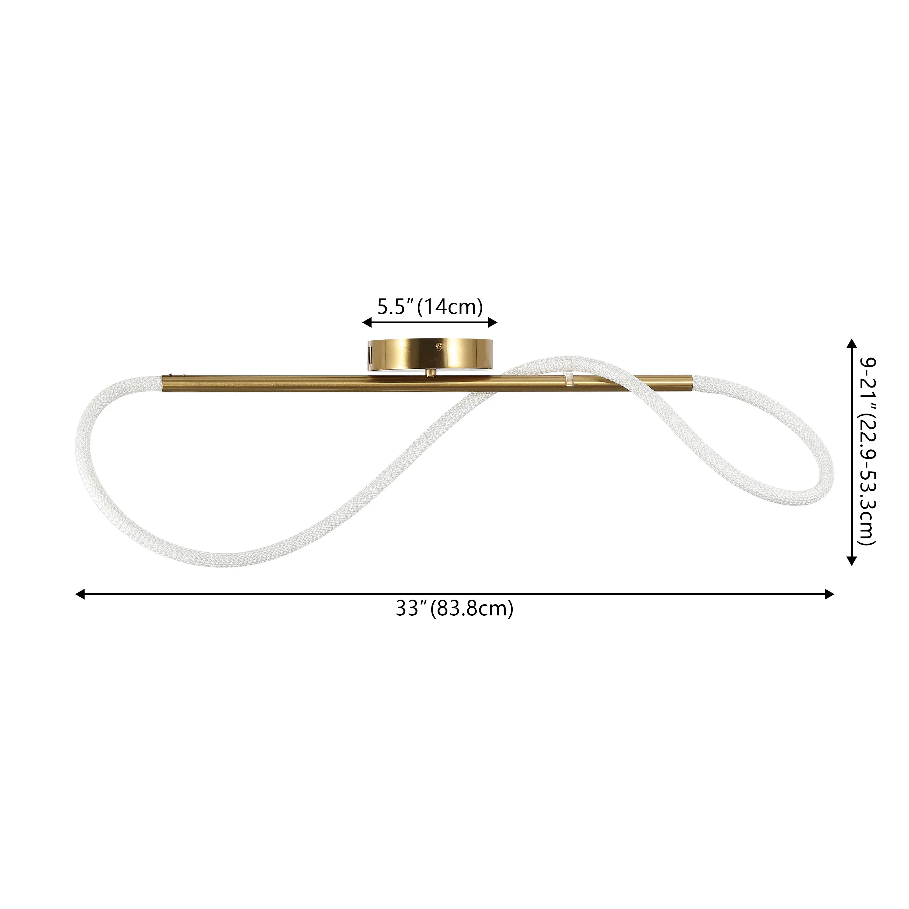 5.5" (14cm) 33" (83.8cm) 9-21" (22.9-53.3cm)