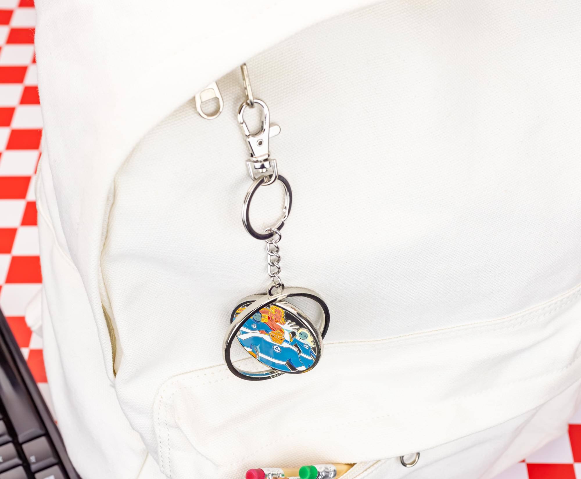 Alt View 4. SalesOne LLC - Marvel Studios The Fantastic Four: First Steps Spinning Enamel Keychain - Multi-Colored.