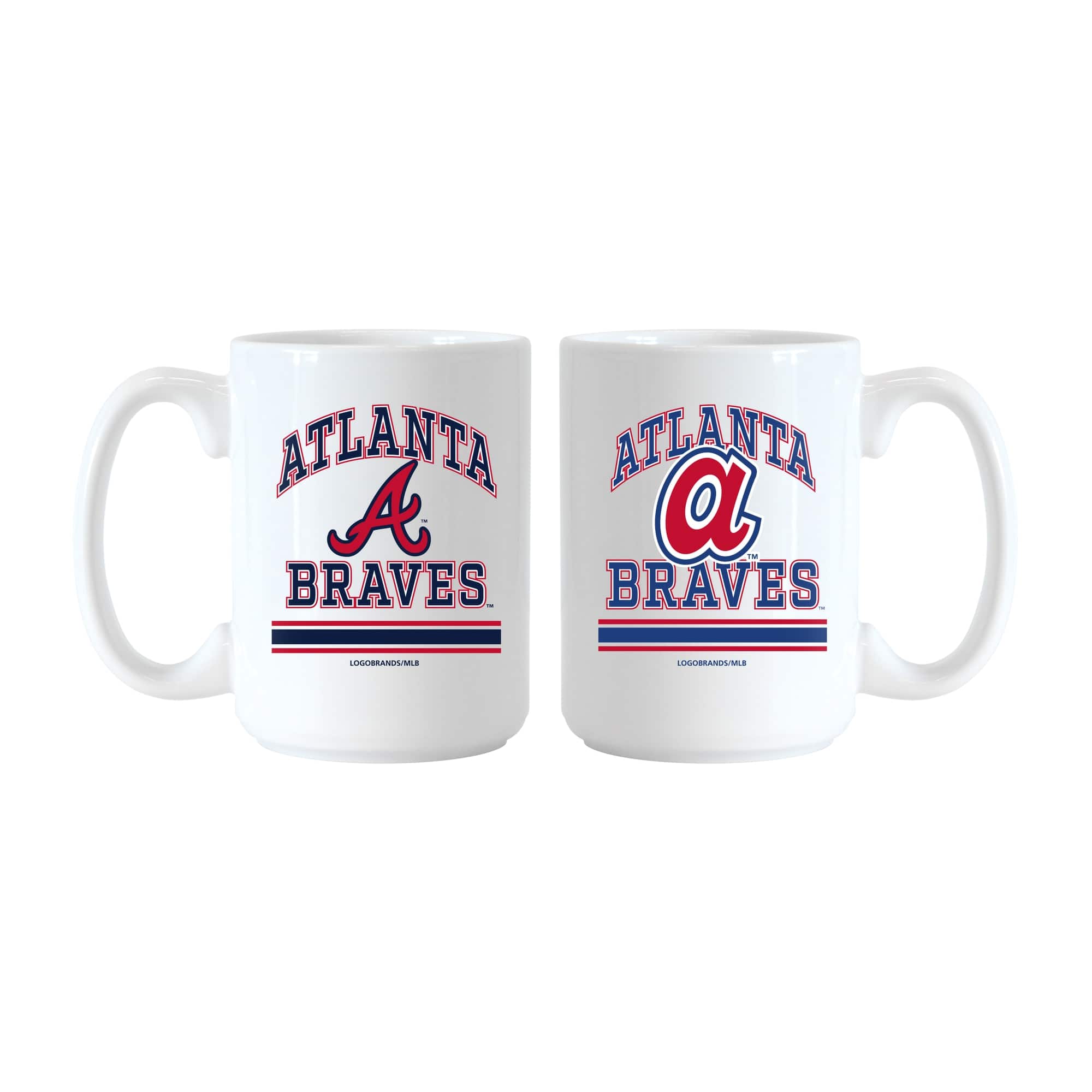 Logo Brands - Atlanta Braves 15oz. Current & Throwback Mug Set - Multicolor