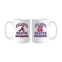 Logo Brands - Atlanta Braves 15oz. Current & Throwback Mug Set - Multicolor