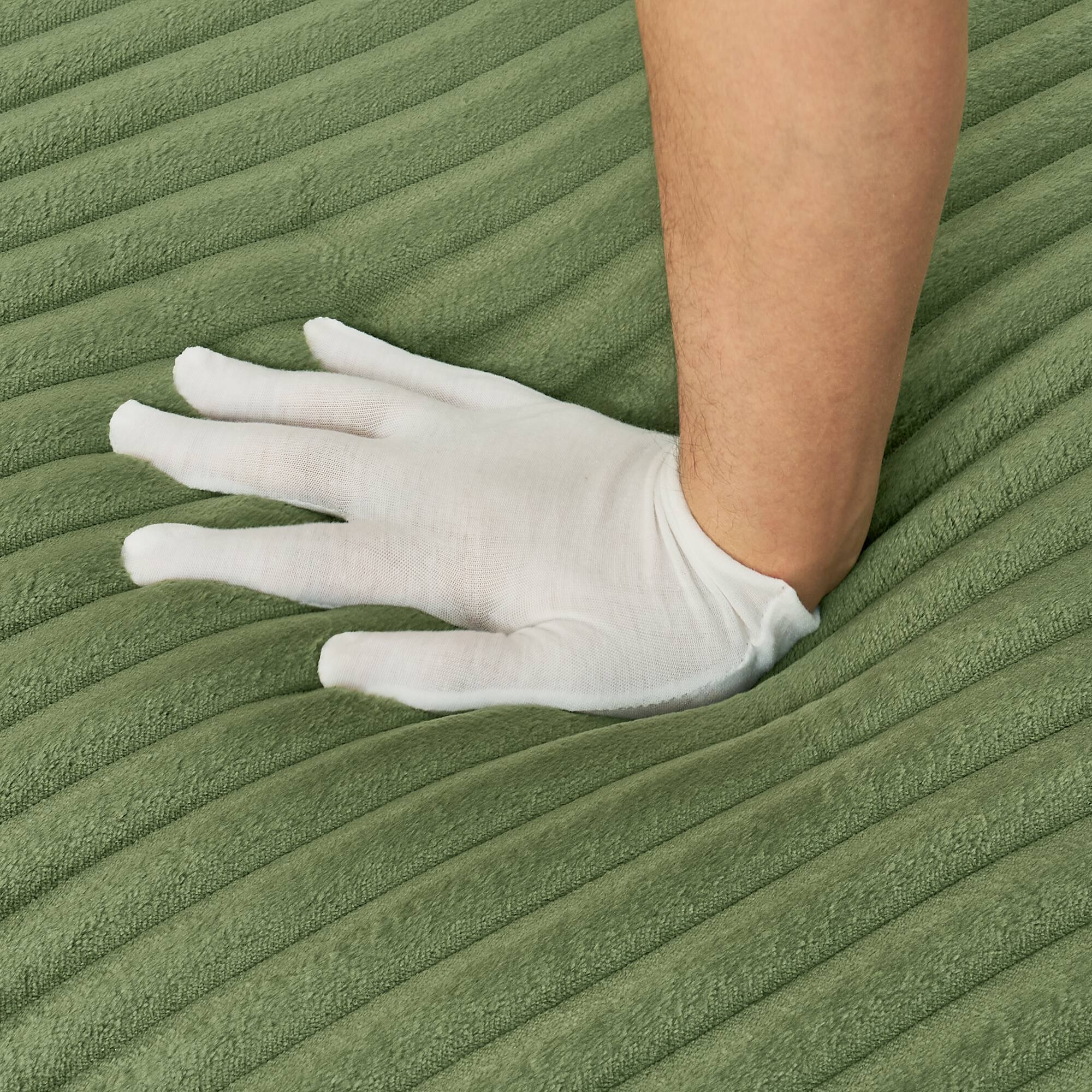 Alt View 1. Anysun - 115" U-Shape Boneless Corduroy Sectional with Chaise & Ottoman-No Assembly, Deep-Seat Modular Cloud Sofa for Living Room - Green.