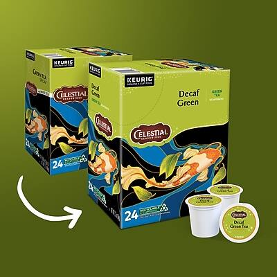 KEURIG CELESTIAL Decaf Green Tea  
CELESTIAL 24 K-CUPS  
CELESTIAL Decaf Green Tea