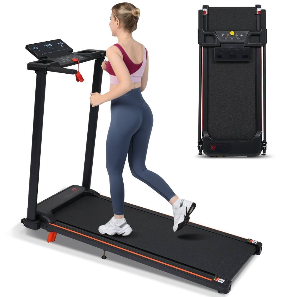 Alt View 9. Loheer - Loheer Foldable Treadmill with Incline Portable Walking Pad Quiet Motor Home Running Machine Shock Absorption - Black.