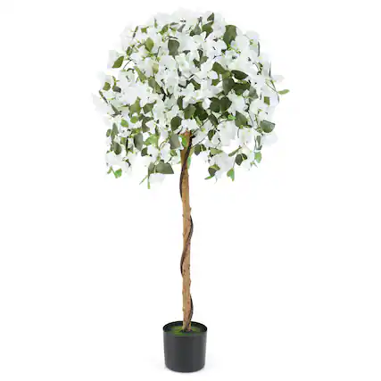 Front. Costway - Costway 53" Artificial Azalea Tree Faux Floral Plant w/ Red Azalea Flowers Nursery Pot - Green,Red.