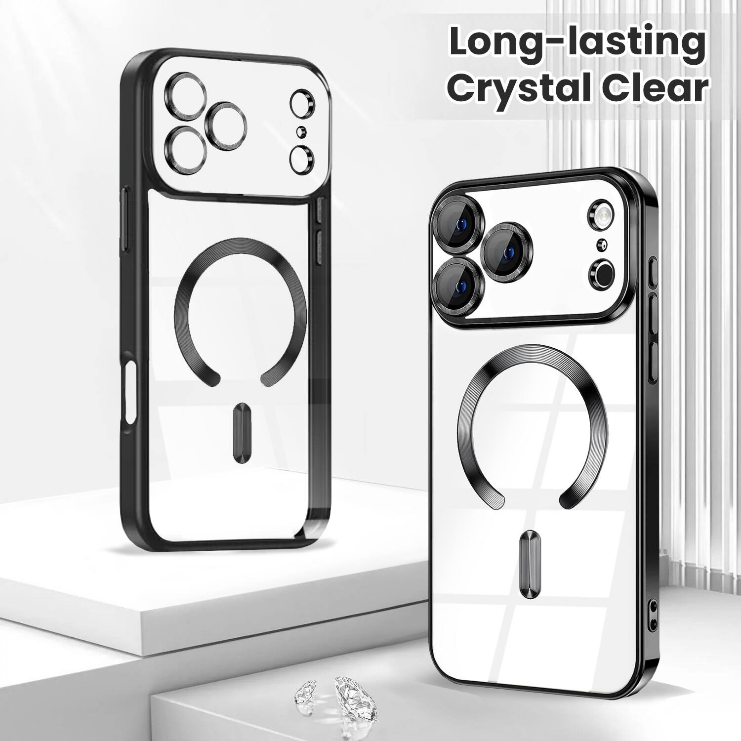 CANSHN Mat hoesje voor iPhone 17 Pro Max (6,9 inch), verbeterde [volledige camerabescherming] [Doorschijnend mat] Schokbestendige beschermende telefoonhoes, diep paars