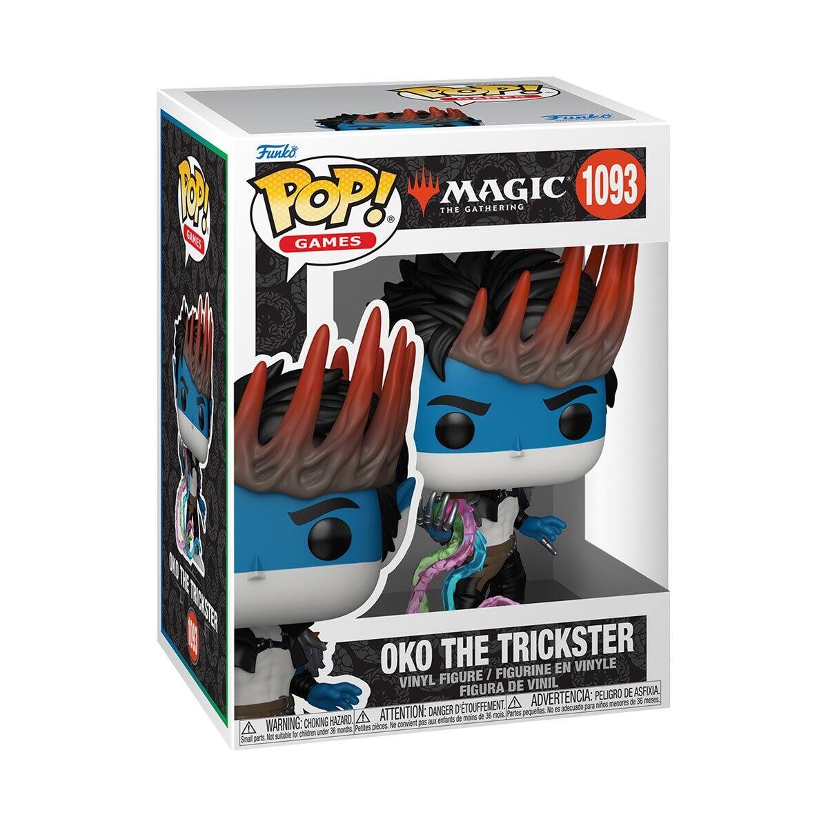 Funko  
POP!  
GAMES  

MAGIC THE GATHERING  
1093  

OKO THE TRICKSTER  
VINYL FIGURE / FIGURINE EN VINYLE / FIGURA DE VINIL  

WARNING: CHOKING HAZARD - Small parts. Not for children under 3 years.  
ATTENTION: DANGER D'ÉTOUFFEMENT - Petites pièces. Ne convient pas aux enfants de moins de 3 ans.  
ADVERTENCIA: PELIGRO DE ASFIXIA - Piezas pequeñas. No es adecuado para menores de 3 años.