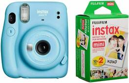 Fujifilm - Instax Mini 11 Instant Film Camera with 20 Film Sheets - Sky Blue