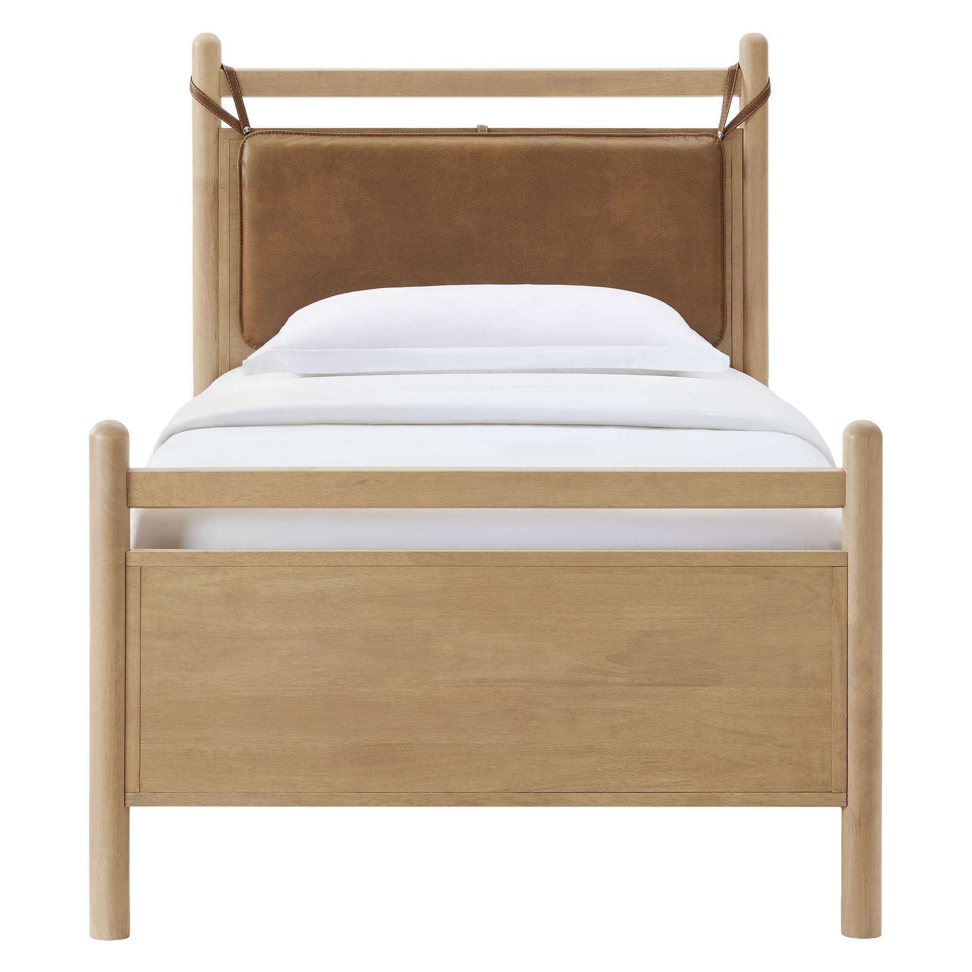 Alt View 4. Modway - Leni Wood Platform Bed Frame by Modway - Light Oak Canyon.