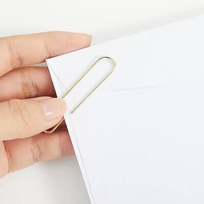 Alt View 2. Staples -  Jumbo Paper Clips, Gold, 100/Pack  - Gold.