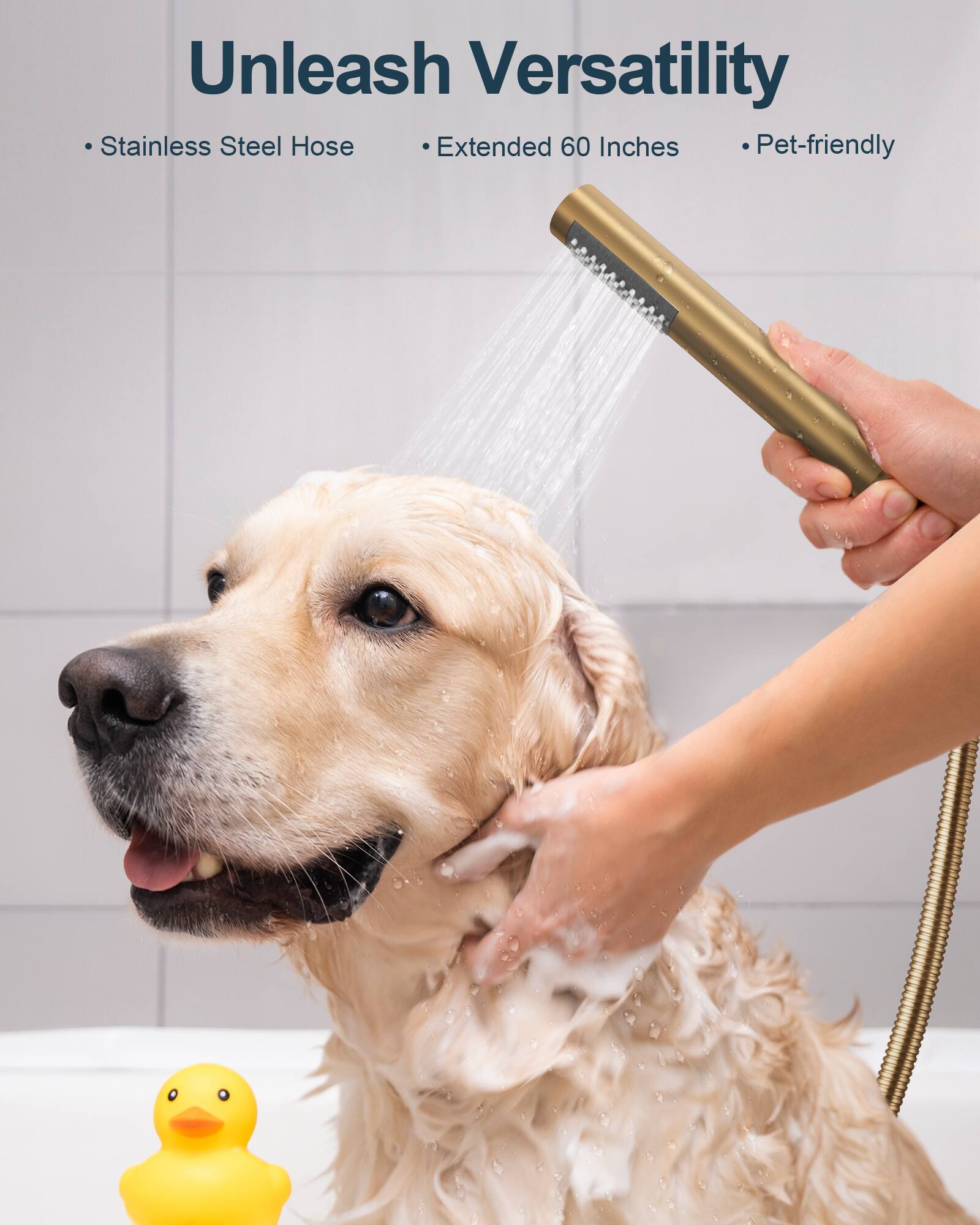 Unleash Versatility  
- Stainless Steel Hose  
- Extended 60 Inches  
- Pet-friendly