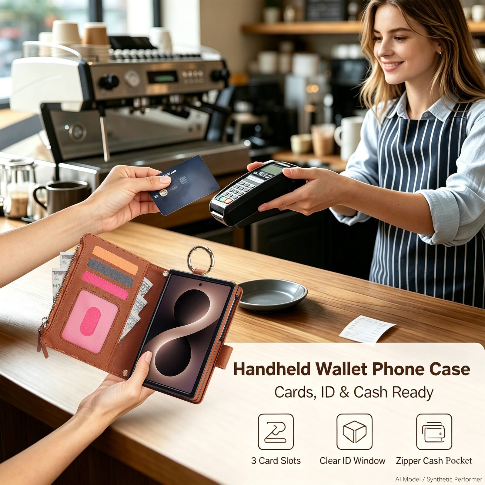 SMORG

Handheld Wallet Phone Case
Cards, ID & Cash Ready

3 Card Slots
Clear ID Window
Zipper Cash Pocket

All Model / Synthetic Performer