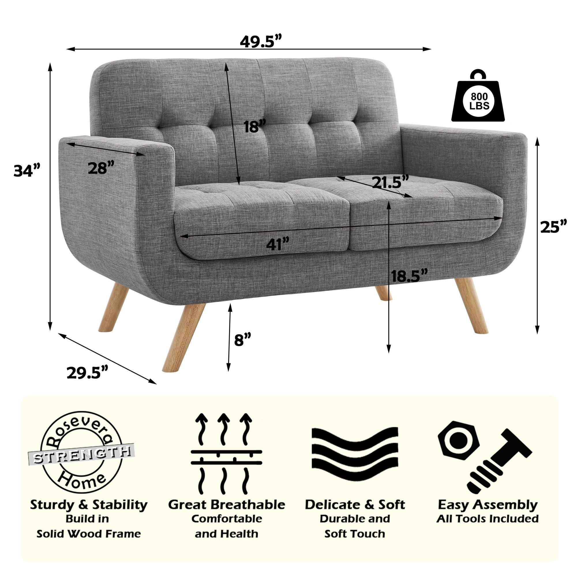 49.5" 18" 800 LBS 34" 28" 21.5" 41" 25" 18.5" 8" 29.5"  
Poseven STRENGTH Home  
Sturdy & Stability  
Great Breathable  
Delicate & Soft  
Build in Comfortable  
Durable and Solid Wood Frame and Health  
Soft Touch  
Easy Assembly  
All Tools Included