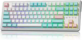 FL.ESPORTS - CMK87 87 Key Wireless Gaming Mechanical Keyboard, 3-Modes Creamy Mechanical Hot-Swap - Green
