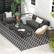 Alt View 1. Outsunny - Outdoor Rug for Patio, 9' x 18' Waterproof Large Mat, Reversible Plastic Straw Rug for Décor - Black and White Clover.