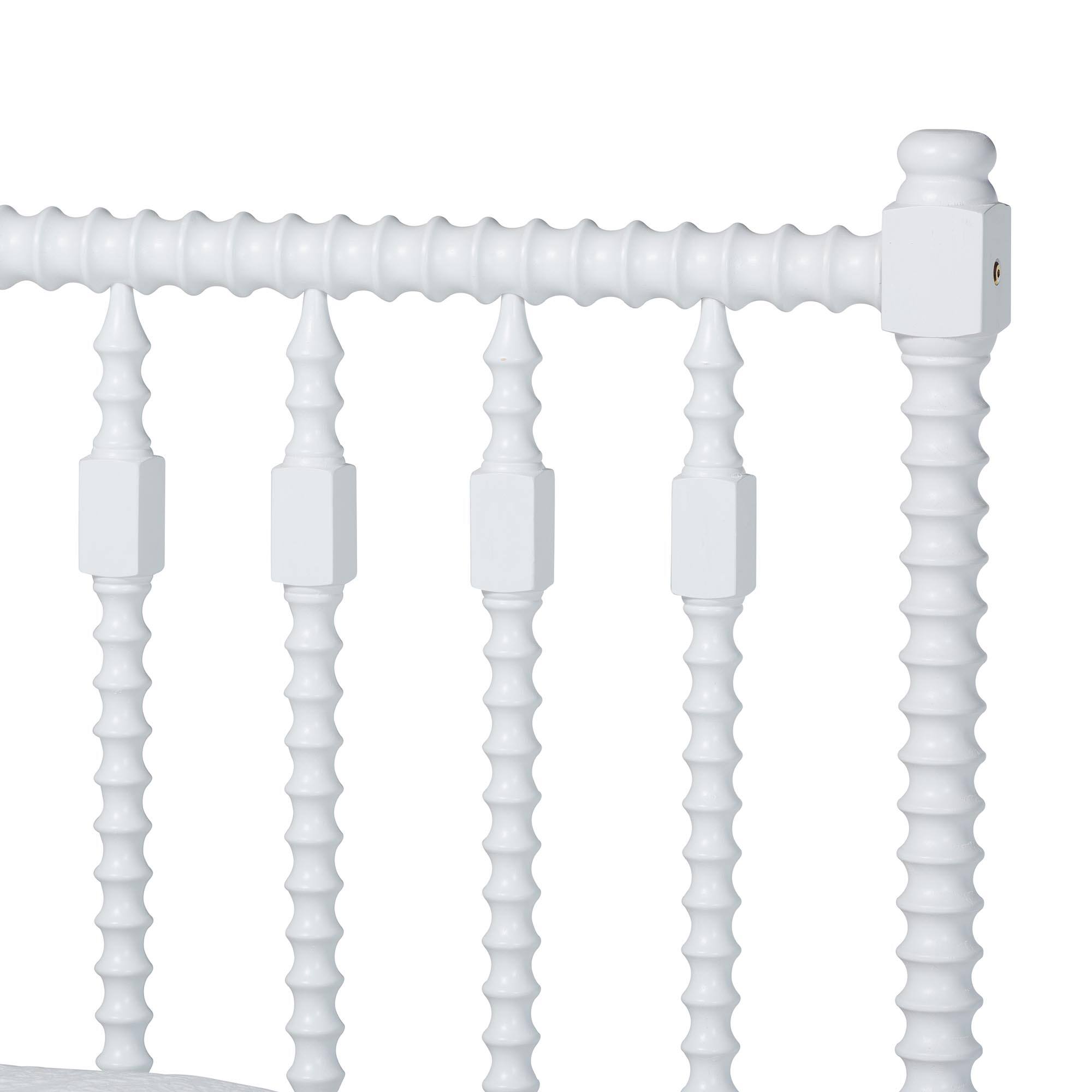 Alt View 4. Baxton Studio - Denita Spindle 4-Piece Bedroom Set - Farmhouse Platform Bed with Matching Dresser and 1-Drawer Nightstands, Twin - White.