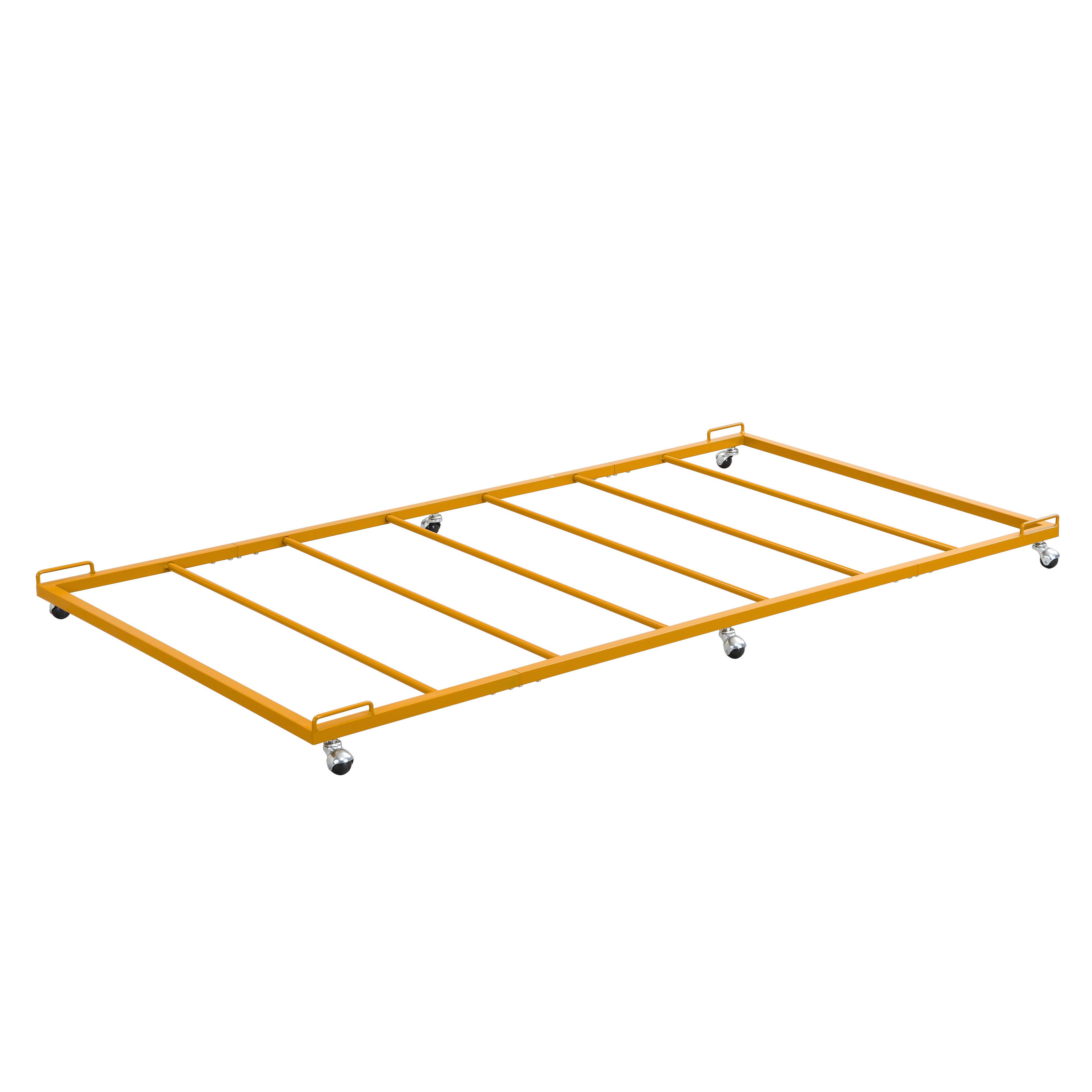 Angle. Kings Brand Furniture - Kings Brand Furniture Moley Metal Trundle - Honey Ginger.