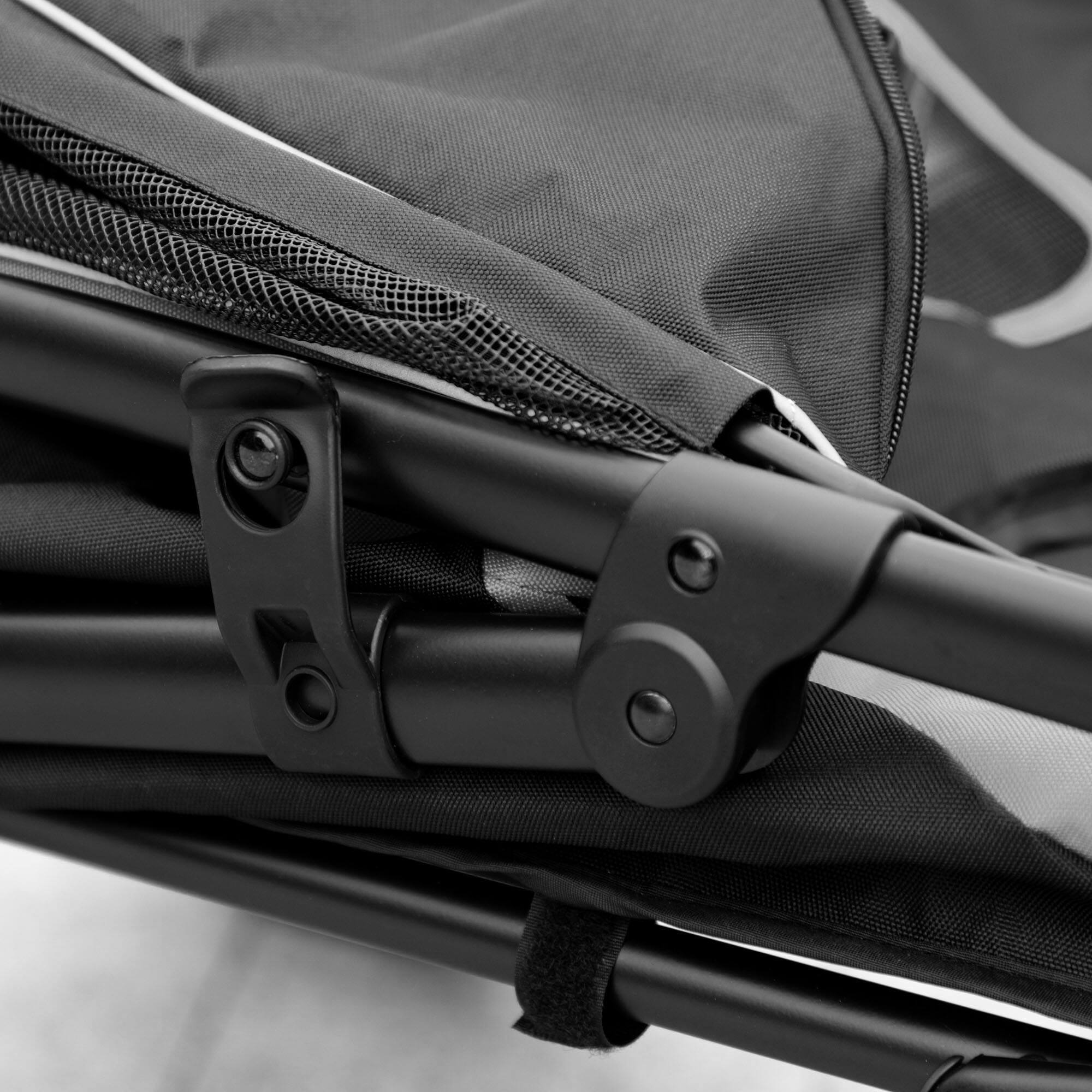 Alt View 5. Pawhut - Dog Stroller, for Dogs up to 66 Lbs, 23.5" Body Length, One-Click Foldable, Storage, Shock Wheels, Mesh, Leash.